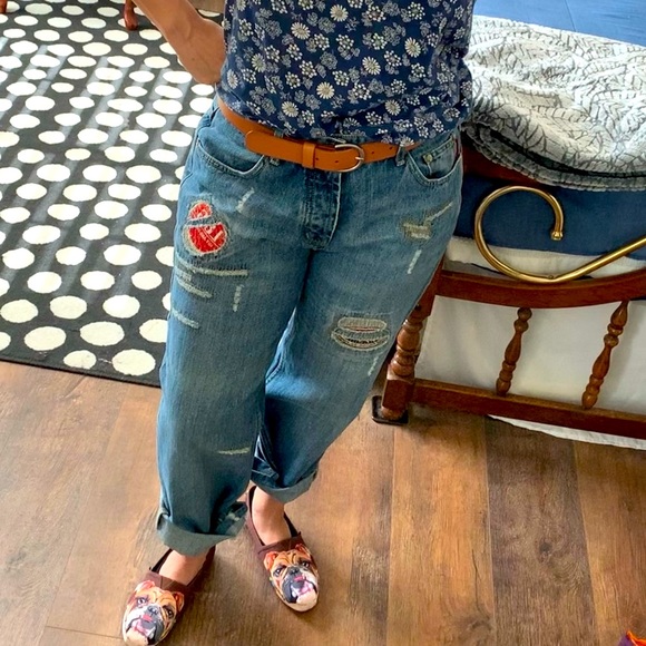 Other - Vintage Y2K Button fly Jeans with Patches